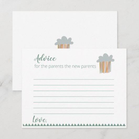Boho Baby shower - Advice Card Aankondigingskaart (Voorkant / Achterkant)