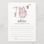 Boho  baby shower Advice mammcards Advieskaart (Voorkant)