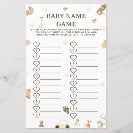Boho Baby Shower Baby Naam Raden Spel