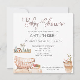 BOHO BABY SHOWER, BABY SHOWER, OH BABY KAART