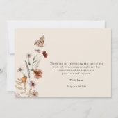 Boho Baby Shower Bedankkaart (Achterkant)