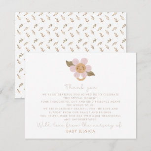 Boho Baby shower bedankkaartje – schattige Bloemen Kaart