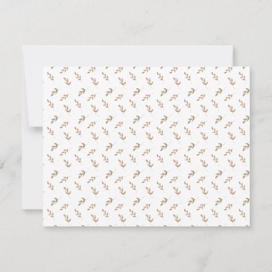 Boho Baby shower bedankkaartje – schattige Bloemen Kaart (Achterkant)