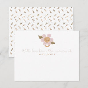 Boho Baby shower bedankkaartje – schattige Bloemen Kaart