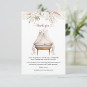 Boho Baby shower Bedankt Card Pampas Floral (Staand voorkant)