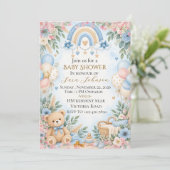 Boho Baby Shower Bewerkbare Uitnodiging  (Staand voorkant)