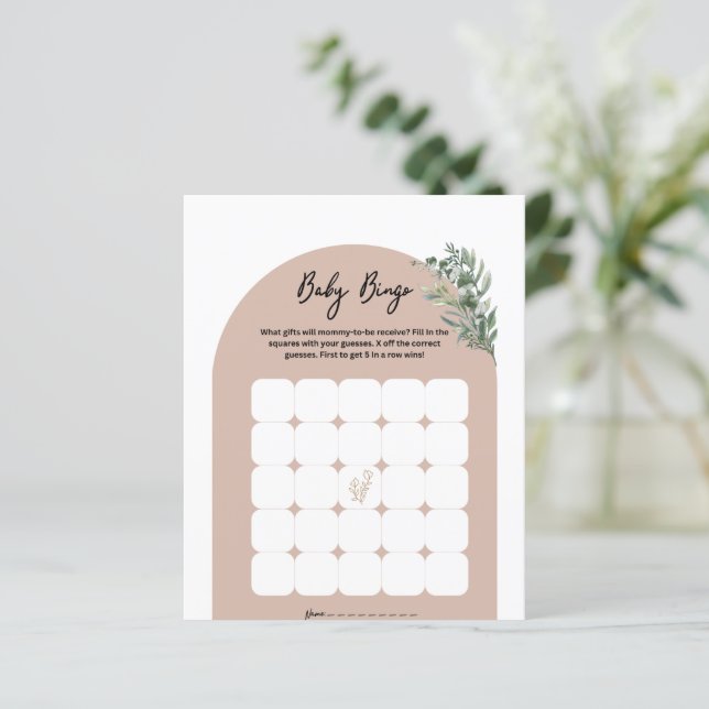 Boho baby shower bingogame (Staand voorkant)