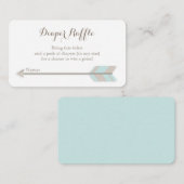 Boho Baby shower Blauw & Grijs Luier Raffle Ticket Informatiekaartje (Voorkant / Achterkant)