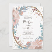Boho Baby Shower Bloemen Vlinder Kaart (Voorkant)
