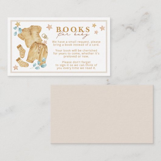 Boho Baby shower Boeken voor Baby | Waterverf Baby Informatiekaartje (Voorkant / Achterkant)