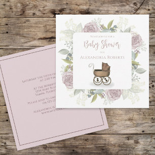 Boho Baby Shower Botanische Bloemige Vintage Carri Kaart