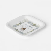 Boho Baby shower Botanische Floral  Carriage Papieren Bordje (Gebogen)