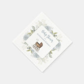 Boho Baby shower Botanische Floral Carriage Servet (Hoek)