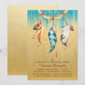 Boho Baby shower Boy Girl Tribal Dream Catcher Kaart (Voorkant / Achterkant)