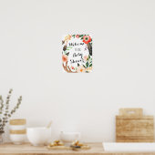 Boho Baby shower, bruiloftsfeest poster, banner Poster (Keuken)