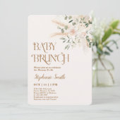Boho Baby shower Brunch Uitnodiging (Staand voorkant)