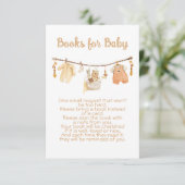 Boho Baby shower Clothesline Breng een boek Kaart (Staand voorkant)