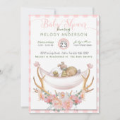 BOHO Baby shower Coral Hammock Antlers Floral Kaart (Voorkant)