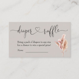 Boho Baby shower Diaper Raffle Informatiekaartje