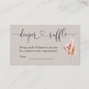 Boho Baby shower Diaper Raffle Informatiekaartje