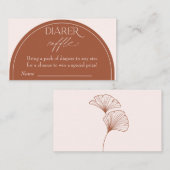 Boho Baby shower Diaper Raffle Informatiekaartje (Voorkant / Achterkant)