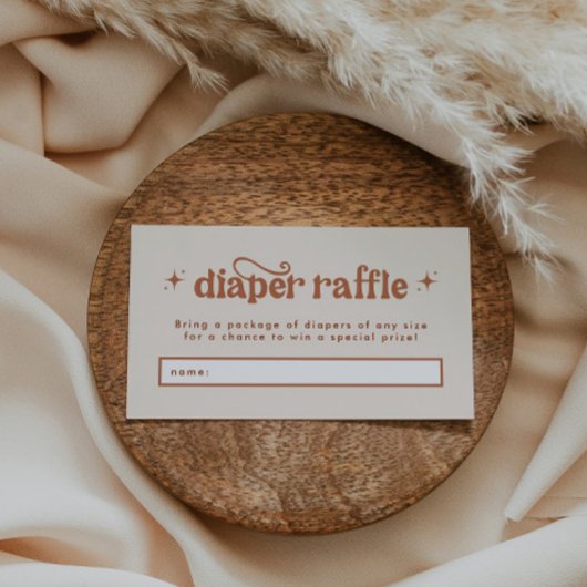 Boho Baby shower Diaper Raffle Informatiekaartje