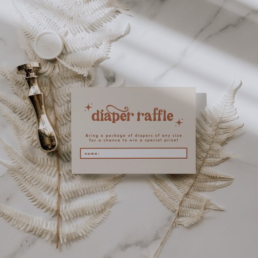 Boho Baby shower Diaper Raffle Informatiekaartje