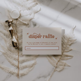 Boho Baby shower Diaper Raffle Informatiekaartje