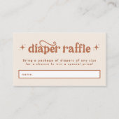 Boho Baby shower Diaper Raffle Informatiekaartje (Voorkant)