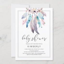 Boho Baby shower Dreamweaver Floral Tribal Kaart
