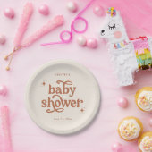 Boho Baby shower Earth Tone Baby shower Papieren Bordje (Feest)