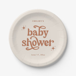 Boho Baby shower Earth Tone Baby shower Papieren Bordje