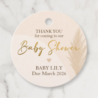 Boho Baby shower Favoriet Tag – Pampas Grass Neutr Bedankjes Labels