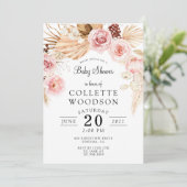 Boho Baby shower Floral Blush Pink Cream Kaart (Staand voorkant)