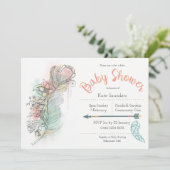 Boho baby shower floreveer hand-zuiger kaart (Staand voorkant)