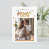 Boho Baby shower foto Dank u kaart (Staand voorkant)