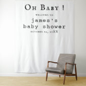 Boho Baby Shower Fotobackdrop Wandkleed (In situ)