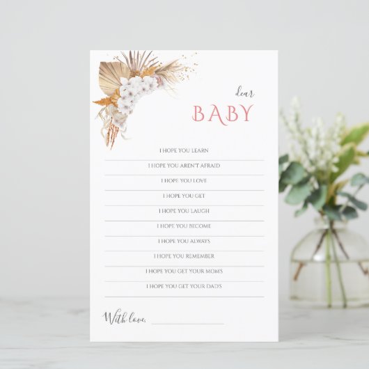 Boho Baby shower Game Beste Baby Kaart (Staand voorkant)