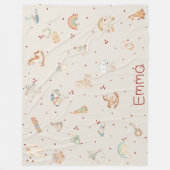 Boho Baby shower gepersonaliseerde fleece deken (Voorkant)