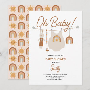 Boho Baby Shower Geslacht Neutraal Kaart