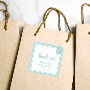 BOHO Baby shower Geslachtsneutraal Mint Groen Vierkante Sticker