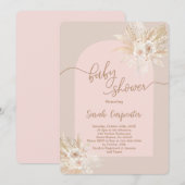 Boho Baby shower Girl Invitation Kaart (Voorkant / Achterkant)