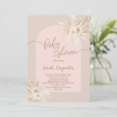 Boho Baby shower Girl Invitation Kaart (Staand voorkant)