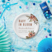 Boho Baby shower groen rustiek Schattig Papieren Bordje (Feest)