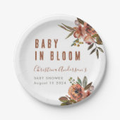 Boho Baby shower groen rustiek Schattig Papieren Bordje (Voorkant)