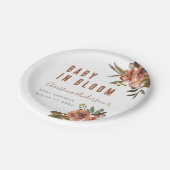 Boho Baby shower groen rustiek Schattig Papieren Bordje (Gekanteld)