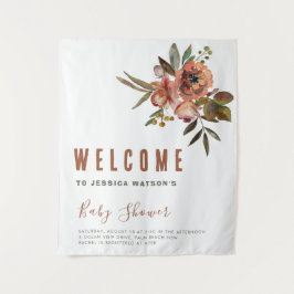 Boho Baby Shower Groene Planten Landelijk Schattig Wandkleed