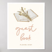 Boho Baby shower Guest Book Sign Poster (Voorkant)