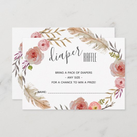 Boho Baby shower Inschrijving Kaart (Voorkant / Achterkant)