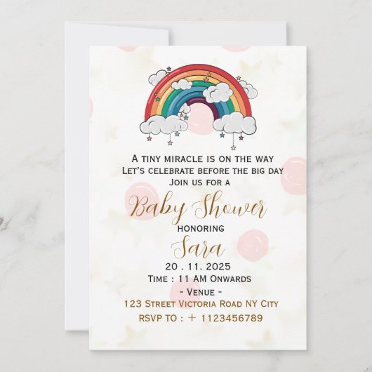 Boho Baby Shower Invitation Card Kaart (Voorkant)